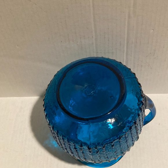 Vintage Bischoff/Indiana Handcraft Hand Blown Glass Ribbed Textured Pitcher - Picture 6 of 7